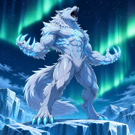 El Licántropo Boreal, criatura del Reino Helado del bestiario