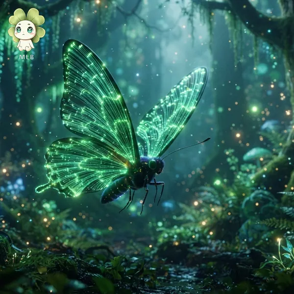 Mariposa de Datos — La Que Nace Dos Veces. Sale del cable como gusano y vuelve al cable como luz.
