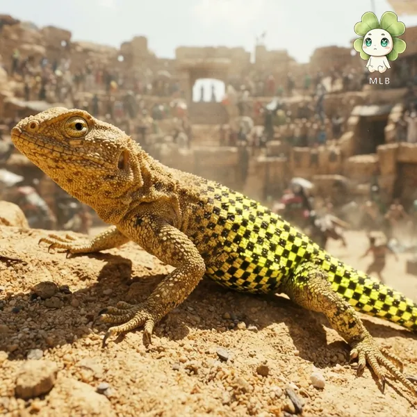 Lagarto de Damero — El Camuflado. Cambia el patrón de su piel hasta que dejas de distinguirlo del suelo.