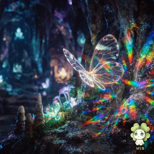 Mariposa de Cuarzo — La Frágil. Vive un día, y ese día lo llena entero de reflejos.