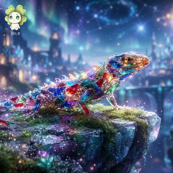 Lagarto de Gemas — El Incrustado. Se camufla entre los cristales porque ya es uno de ellos.