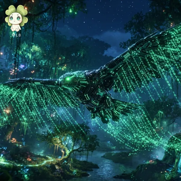 Águila de Verdania — La Que Vigila desde Arriba. Ve el bosque entero como un mapa, y sabe qué árbol enfermó ayer.