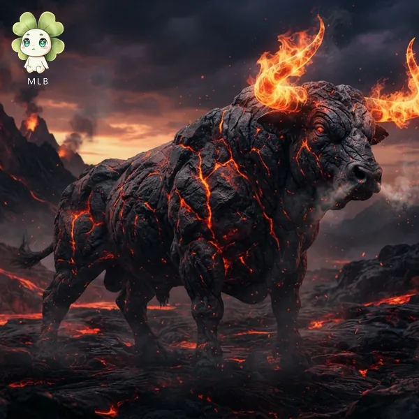 Toro de Magma — La Embestida. Cada paso deja un cráter y el suelo tarda semanas en enfriarse.