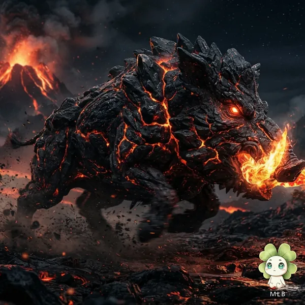 Lobo de Ceniza — El de la Colada. Caza en la orilla del río de fuego, donde nadie más aguanta.