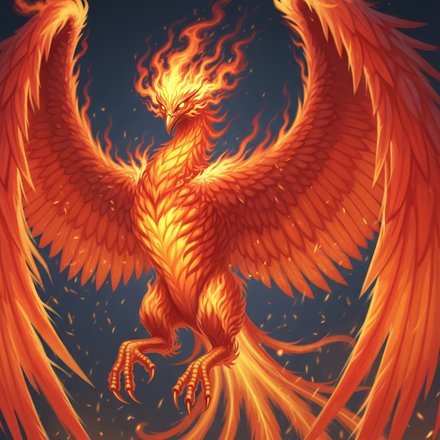 El Fénix, soberano del Reino de Fuego del bestiario